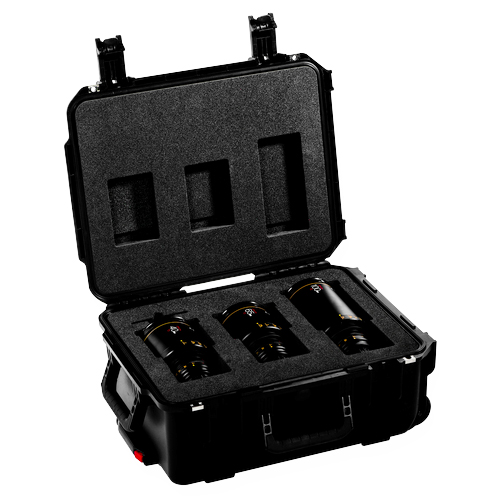 Atlas 3-Lens IP67 Roller Case - A Set foam (40/65/100) with slot for 40mm step-down ring